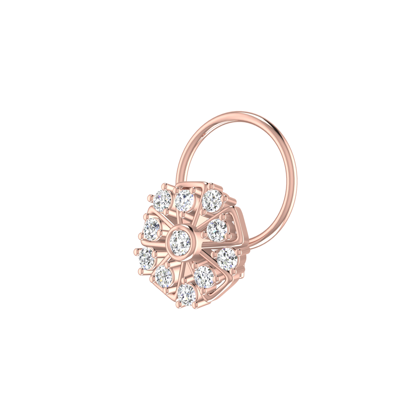 0.11 Carat Natural Diamond Nose Pin - HI Color, VS-SI Clarity.